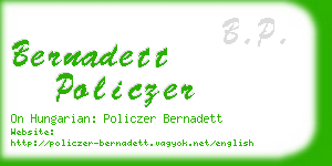 bernadett policzer business card